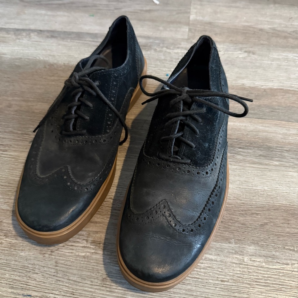 Cole Hahn Classic Black Leather Wingtip Sneakers